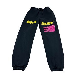 Shadow Hill Gold Label Black Joggers‎ Sweatpants Mens Size Medium Graphic Print